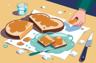 Как быстро собрать осколки стекла с помощью хлеба и белого ватного диска для безопасности и чистоты.